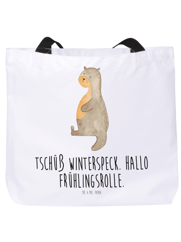 Mr. & Mrs. Panda Shopper Otter Bauch mit Spruch in Weiß
