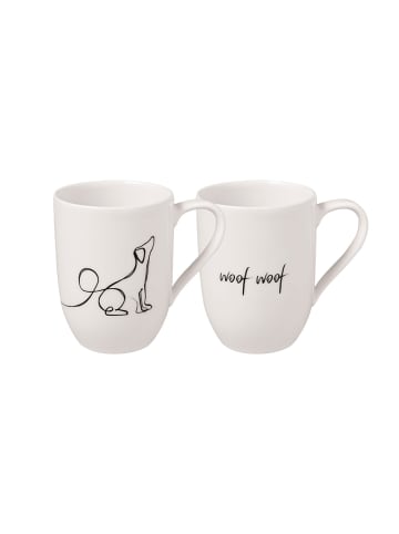 Villeroy & Boch 2er Set Kaffeebecher Dog Statement in 280 ml in weiß