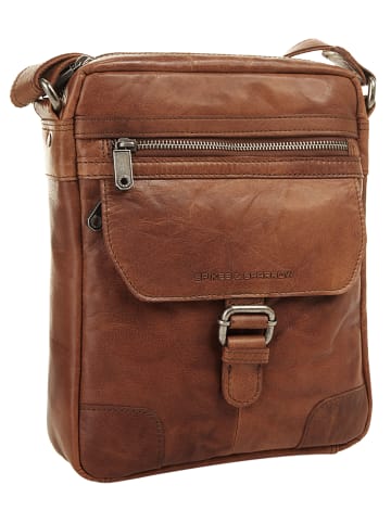 SPIKES & SPARROW Umhängetasche echt Leder in cognac