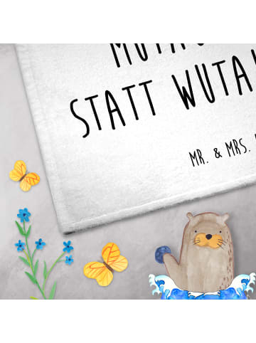 Mr. & Mrs. Panda Gästehandtücher Schildkröte Luftballon mit Spruch in Weiß