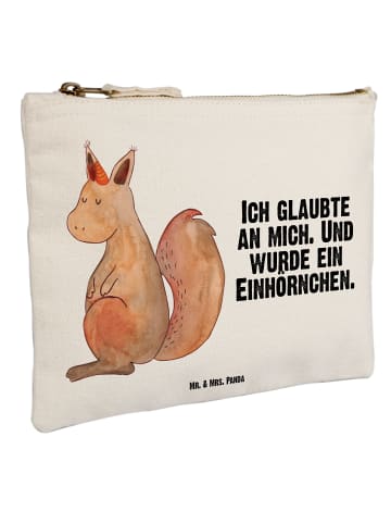 Mr. & Mrs. Panda Kulturbeutel Einhorn Glauben mit Spruch in Weiß