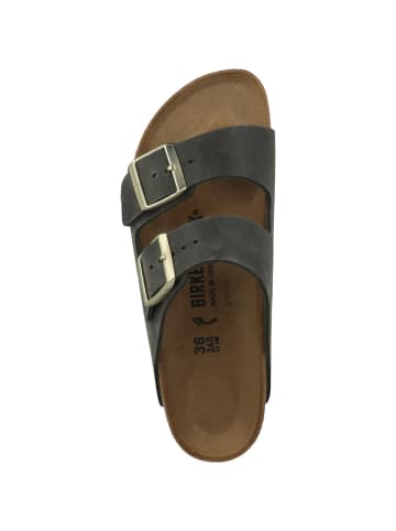 Birkenstock Pantolette Arizona geöltes Nubukleder schmal in gruen
