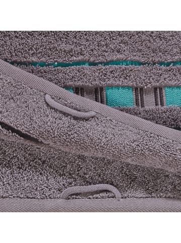 Erwin Müller Frottier Gästetuch 2er-Pack Achern in grau/türkis