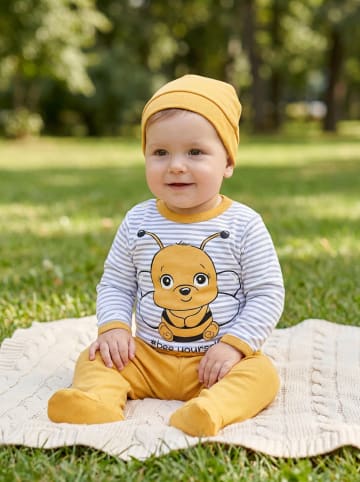 TupTam Baby Bekleidungsset Langarmbody Hose Mütze3 teilig in gelb