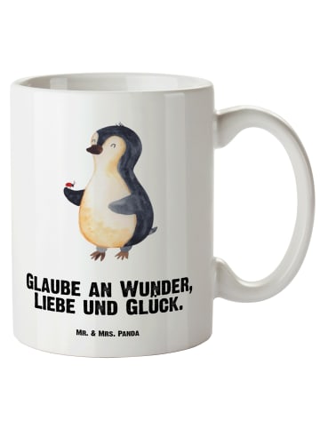 Mr. & Mrs. Panda steingut tasse Pinguin Marienkäfer mit Spruch in Weiß