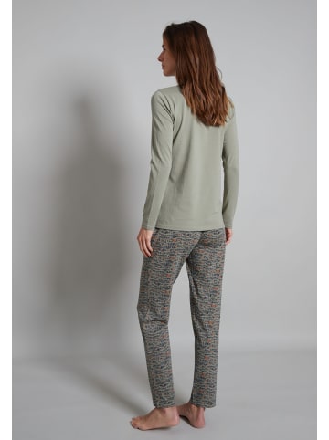Tom Tailor Pyjama in grün-mittel-Allover