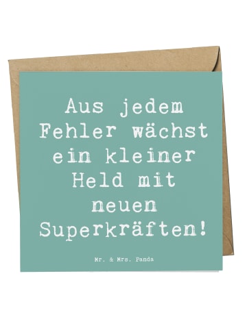 Mr. & Mrs. Panda Grußkarte Spruch Fehler machen lernen mit Spruch in Meeresbrise