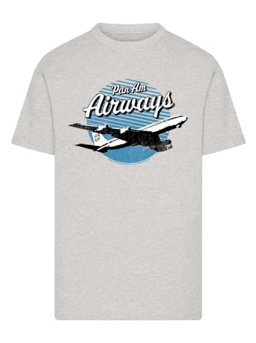 F4NT4STIC T-Shirt Pan Am Airways Retro Plane Take Off in grau meliert