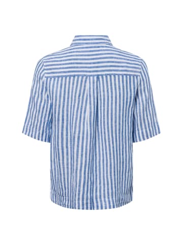 Franco Callegari Leinenbluse in hellblau weiß - 0058