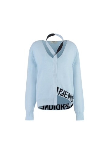 Fendi Blau Kaschmir Strickjacke