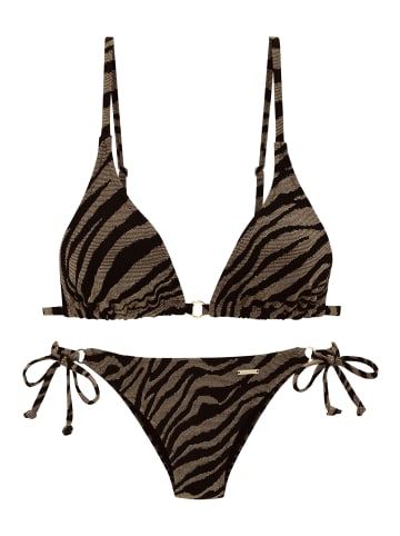 Bruno Banani Triangel-Bikini in schwarz-gold