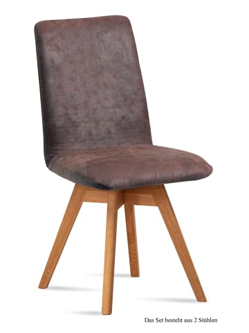 58 aufm Kessel ESSZIMMERSTUHL drehbar (2er-Set) Donni 47x92x60 Eiche geölt/Braun