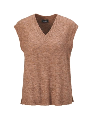 GOLDNER Kurzgröße: Zeitloser, kombistarker Pullunder in braun / melange