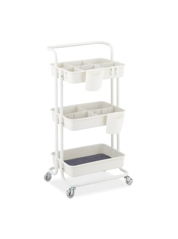 relaxdays Rollwagen in Weiß - (B)43 x (H)86 x (T)42 cm