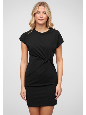 Cloud5ive Cloud5ive T-Shirt-Kleid mit seitlich gerafftem Detail und Rundhals in black