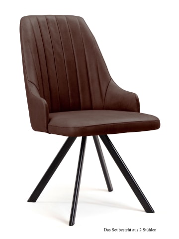 58 aufm Kessel ESSZIMMERSTUHL (2er-Set) Deina 52x91x60 Schwarz/Grau