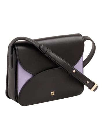 DuDu Cefalonia Umhängetasche Leder 21 cm in black lavender