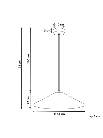 Beliani Pendelleuchten PORONGOS in Weiß - (W) 51 x (H) 122 x (L) 51 cm