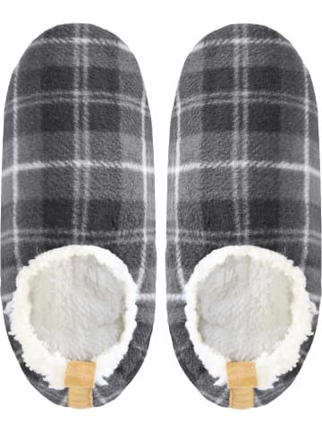 normani Herren-Slipper Hausschuhe Karo in Grau