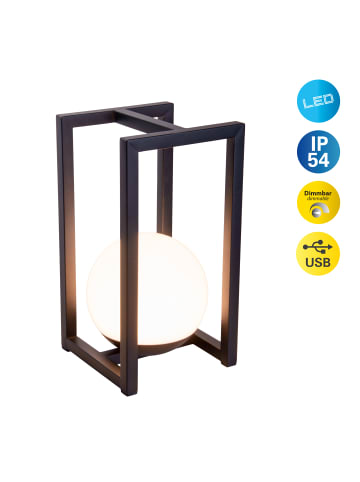 näve LED Außentischleuchte "KALI" in schwarz - (L)16 cm x (B)16 cm x (H)30.4 cm
