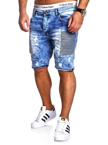 behype Jeans-Shorts BENSOS in Hellblau