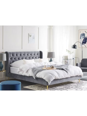 Beliani 2-tlg Doppelbett FORBACH in Grau