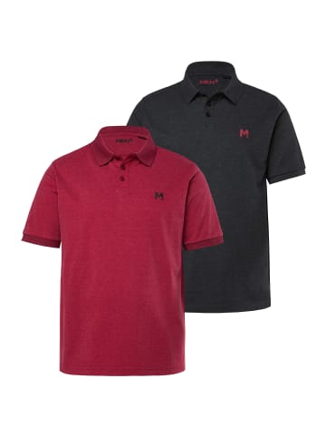 Men Plus Poloshirt in burgunderrot