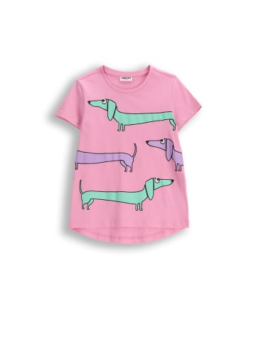 MOKIDA Baumwoll-T-Shirt mit kurzen Ärmeln in gedämpftes Rosa