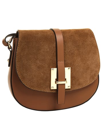 Cluty Umhängetasche echt Leder in cognac