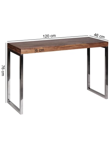 FineBuy Konsolentisch in Braun / Sheesham / 45x120x76