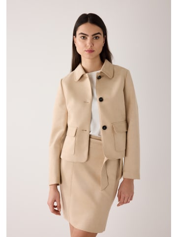 More & More softer, kurzer Blazer, Lederimitat in caramel