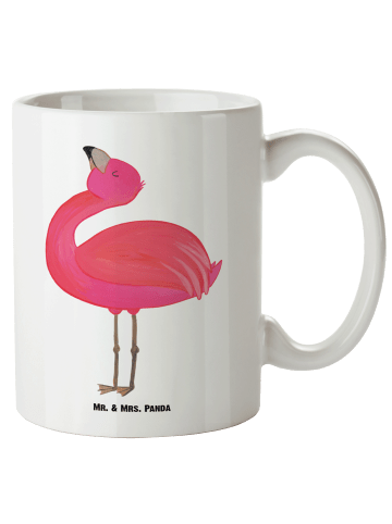 Mr. & Mrs. Panda XL Tasse Flamingo Stolz ohne Spruch in Weiß