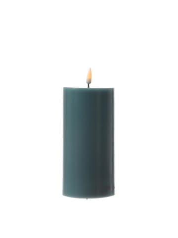 Deluxe Homeart LED Kerze Mia Echtwachs flackernd H: 15cm D: 7,5cm in jadegrün