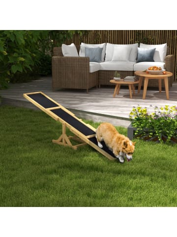 Pawhut Hundewippe Gelb Tannenholz