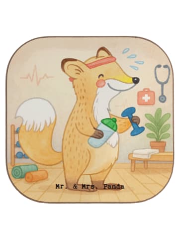 Mr. & Mrs. Panda Untersetzer für Gläser Fuchs Fitness Design ohn... in Weiß