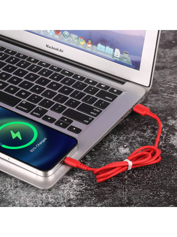 Platyne USB-auf-Lightning-Ladekabel für iPhone 1,50 Meter in Rot