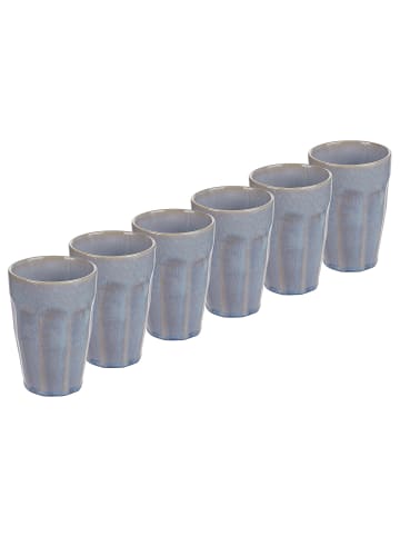Butlers Butlers Latte Macchiato Tasse BERGAMO 6er-Set in Hellblau