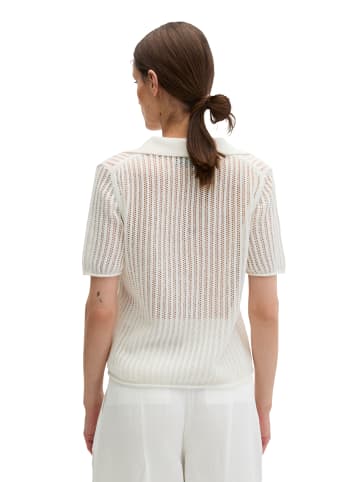 Marc O'Polo Ajour-Strickpolo regular in White Cotton
