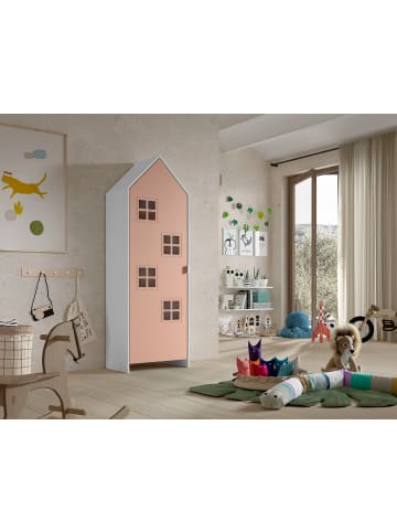58 aufm Kessel REGALSCHRANK Kania 58x37x171 MDF Weiß/Pink