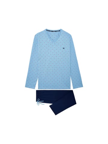 HOM Pyjama Walter Long Sleepwear in blue print