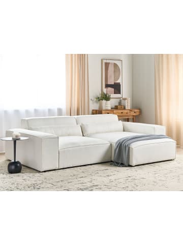 Beliani Ecksofa HELLNAR in Weiß - (W) 262 x (H) 70 x (L) 176 cm linksseitig