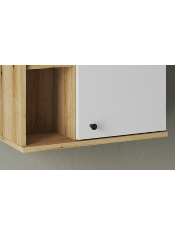 Furn.Design Hängeschrank weiß, Evoke Eiche, Badschrank hängend, 51 x 75 cm