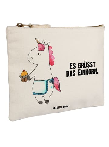 Mr. & Mrs. Panda Schminktasche Einhorn Muffin mit Spruch in Weiß