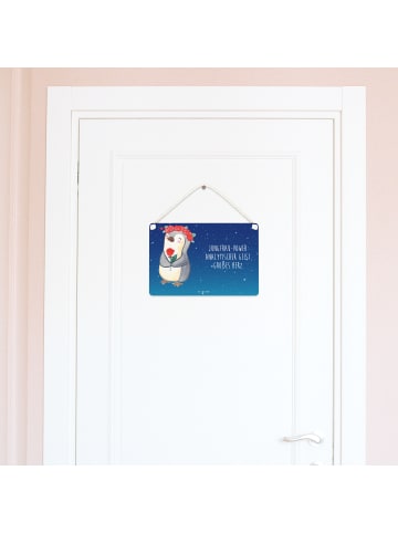 Mr. & Mrs. Panda Schild Jungfrau Astrologie mit Spruch in Sternenhimmel Blau