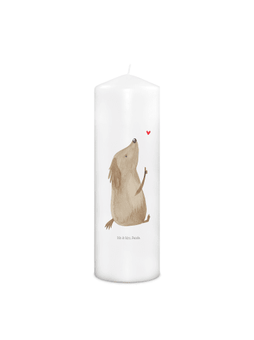 Mr. & Mrs. Panda Wachskerze Hund Liebe ohne Spruch in Weiß