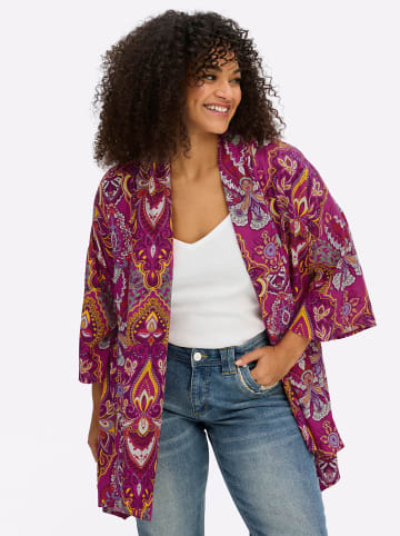 sheego Blusenjacke in magenta-lila-gemustert