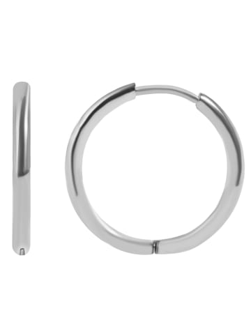 Adeliás Unisex Ohrringe – Klappcreole aus Edelstahl in silber