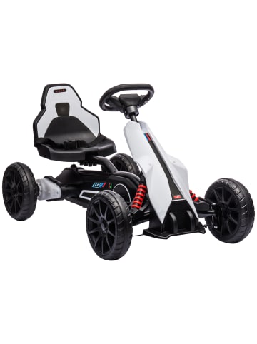 HOMCOM Kinder Elektro Gokart in Weiß 100L x 58B x 58,5H cm