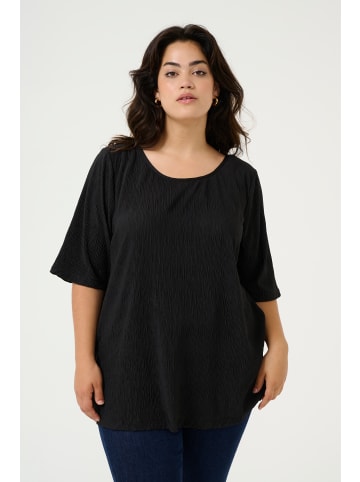 KAFFE curve Kurzarm-Bluse KCruben in Black Deep