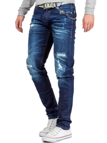 Cipo & Baxx Herren Slim Fit Jeans Stonewashed in Blue